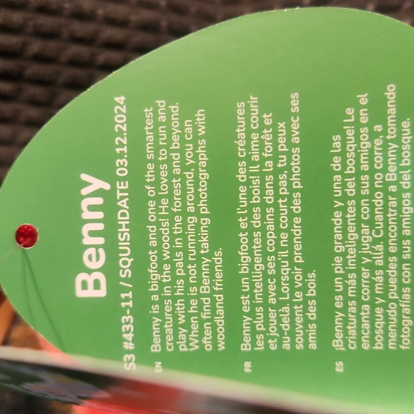 NWT Squishmallows 3.5" "Benny" Christmas Lights Bigfoot Plush Clip - Picture 5 of 5